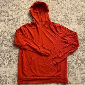 Lacoste Red Lightweight Hoodie Size 6 (XL).